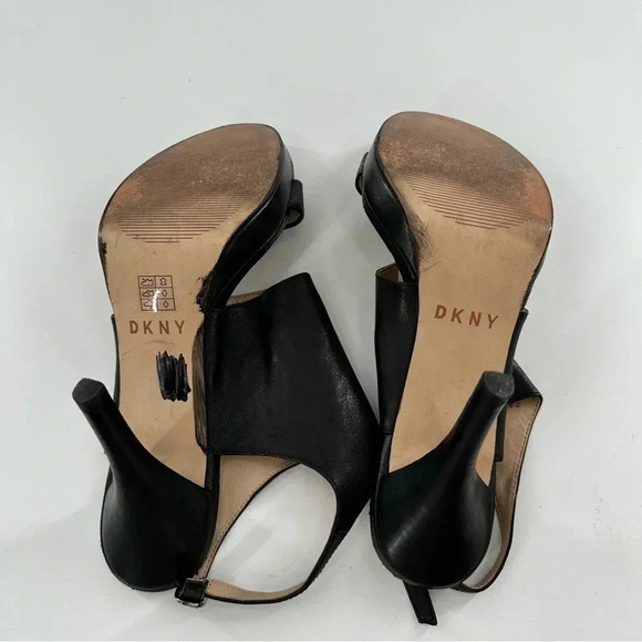 Dkny womens heels size 10 41 black leather platform chunky booties - Picture 12 of 15